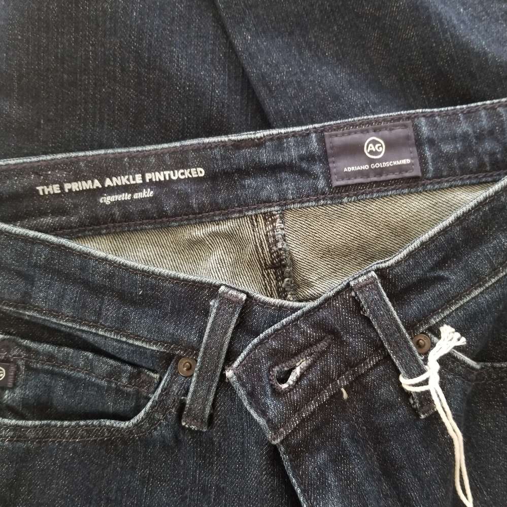 AG Prima Ankle Pintuck Jeans Blue Size 25 - Picture 5 of 10